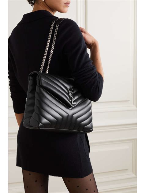 ysl lou lou white|SAINT LAURENT Loulou medium quilted leather shoulder bag.